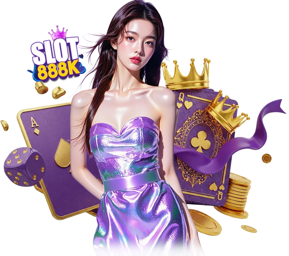 SLOT888K ตัวละครสาวถือไพ่ โปรเว็บตรง